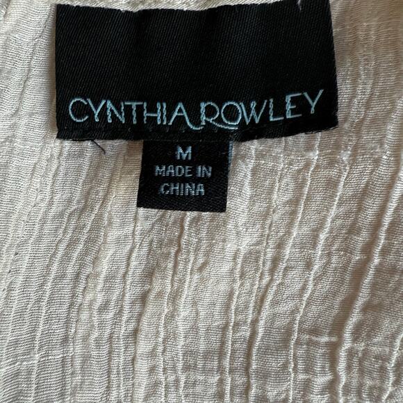 Cynthia Rowley Cream Sleeveless Top Womens Medium Lace Romantic Flirty Coquette - Picture 9 of 14